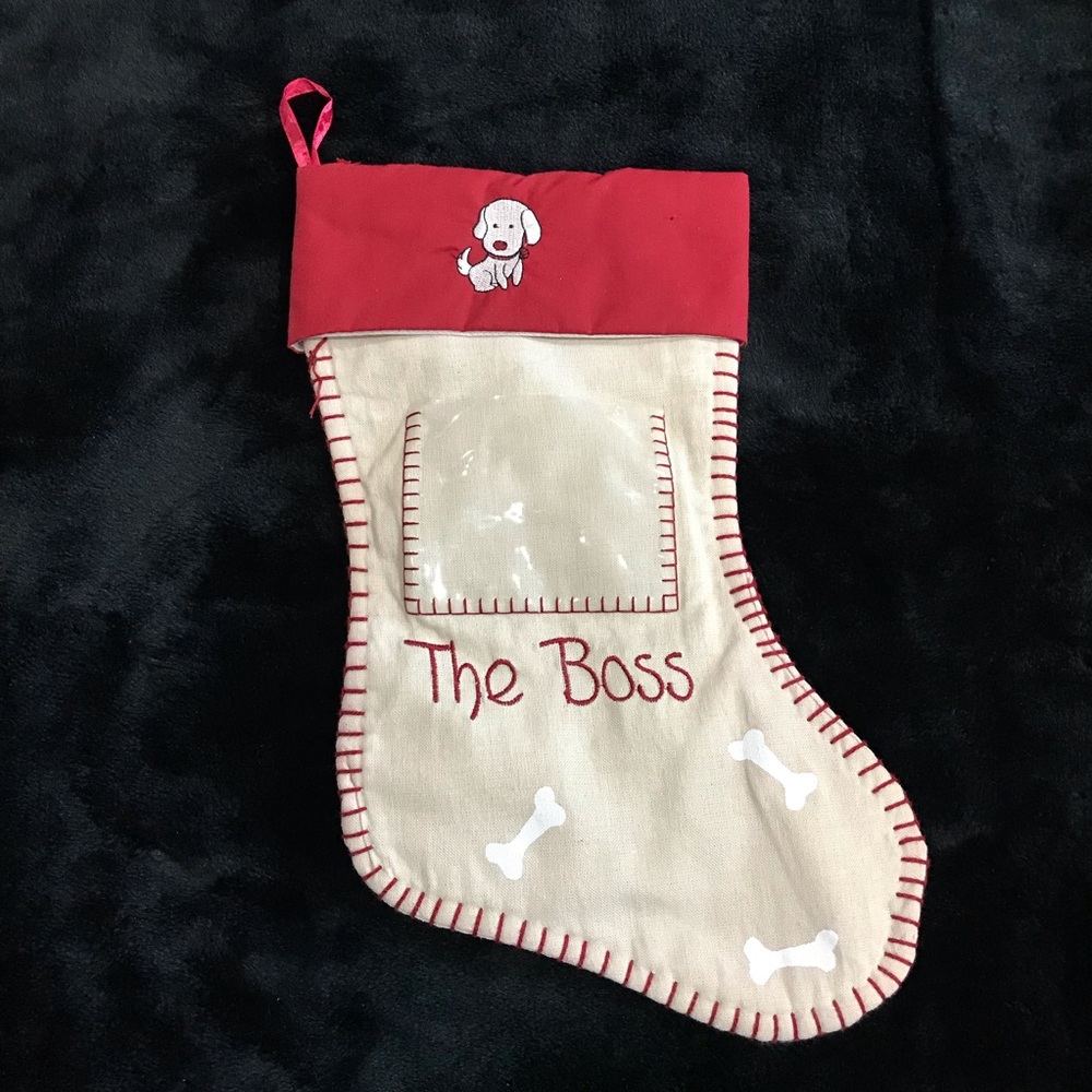 Puppy / Dog / Pet Stocking NWOT
The Boss Embroidery Sleeve for Picture
14” Long